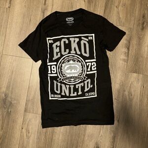 Ecko Unlimited Black Short Sleeve Tee Graphic Design